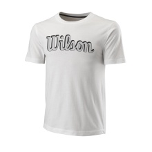 Wilson Tennis Tshirt Script Eco Cotton (Baumwolle, Slim Fit) 2022 weiss Herren